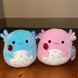 Original Party City Birthday Blue and Pink Axolotl Plush Set
